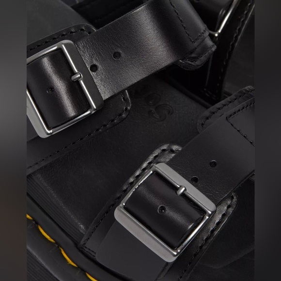 Doc Marten’s MYLES BRANDO black‎ LEATHER BUCKLE SLIDE SANDALS size 11 men new - Picture 4 of 14